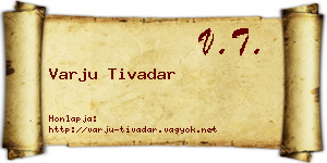 Varju Tivadar névjegykártya